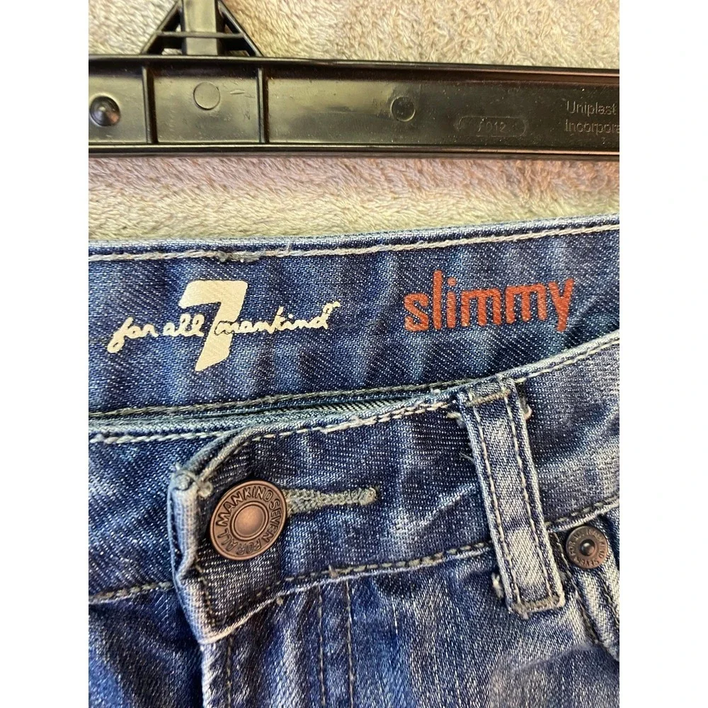 7 For All Mankind Slimmy Jeans Boys Size 14 Medium Wash Slim Straight Denim